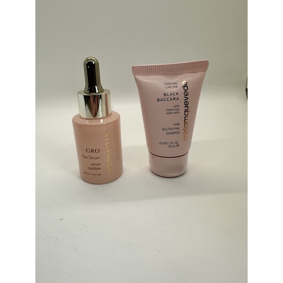 1 Oz Vegamour gro hair serum And 1oz MIRIAM QUEVEDO BLACK BACCARA Shampoo Sealed - Picture 1 of 6